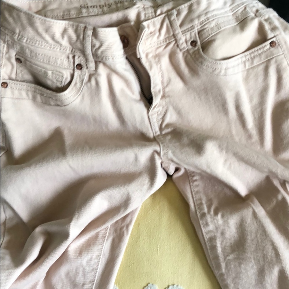 Light peach skinny ankle jean